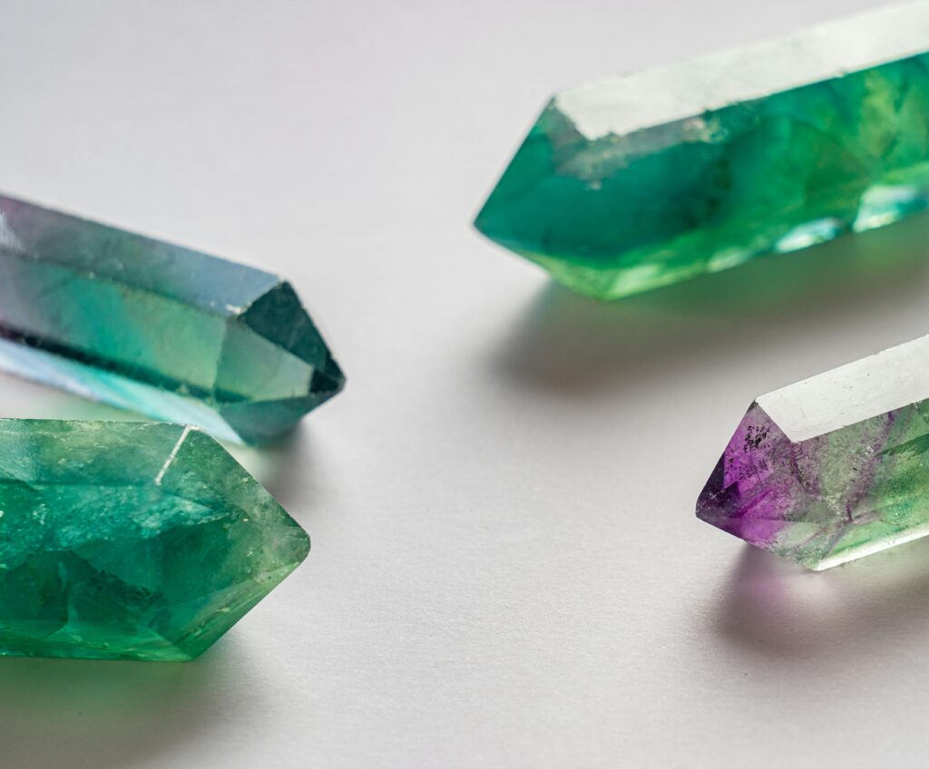 Close-up view of colorful fluorite crystals offering natural beauty and elegance.